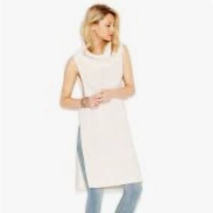 Free People xs Cream Knit Sleeveless tunic